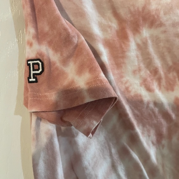 PINK Victoria's Secret Tie-Dye Crop Top - Pink and White - Picture 3 of 5
